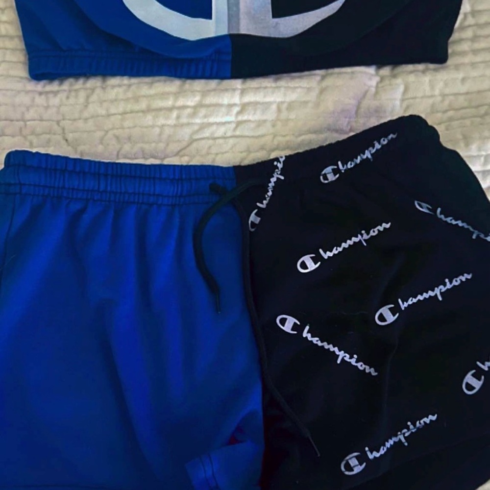 Champion Dual-Tone Blue and Black Shorts